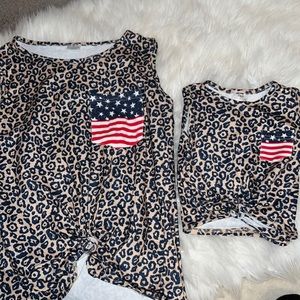 Mommy & Me cheetah print tops